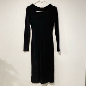 Marine Layer Women’s Black Long Sleeve Midi Dress Size S